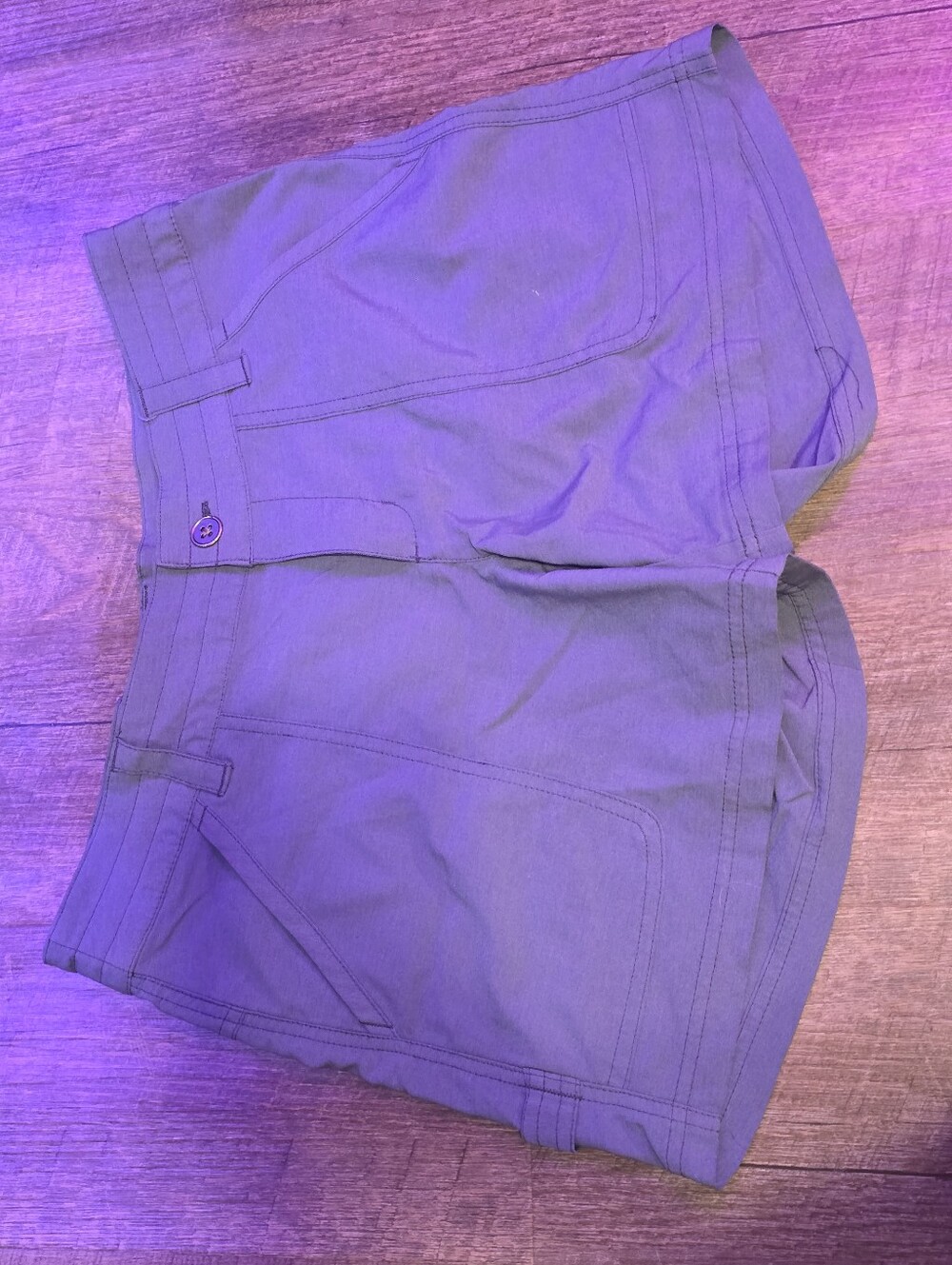 Women's Casual High-Rise Shorts in Blue Grey